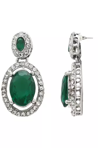 silver plated stylish design crystal diamond necklace jewellery set 