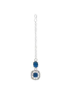 silver plated stylish design crystal diamond necklace & earrings jewellery set  5