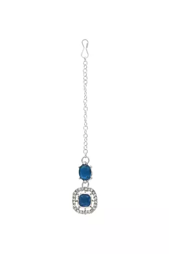 silver plated stylish design crystal diamond necklace & earrings jewellery set 