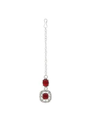 silver plated stylish design crystal diamond necklace & earrings jewellery set  5