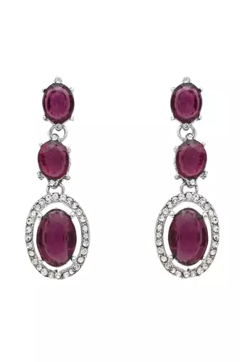 silver plated stylish design crystal diamond necklace jewellery set 