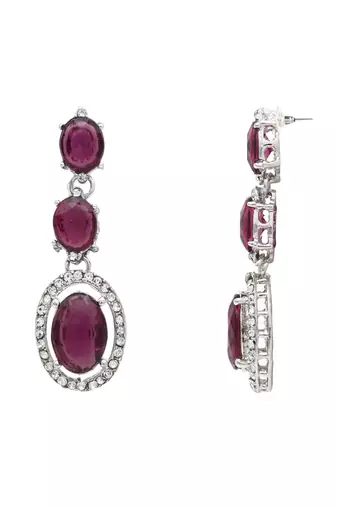 silver plated stylish design crystal diamond necklace jewellery set 