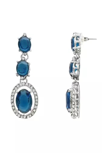 silver plated stylish design crystal diamond necklace jewellery set 