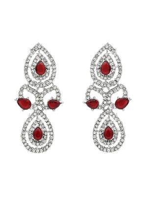 rose gold plated stylish design crystal diamond necklace & earrings jewellery set  4
