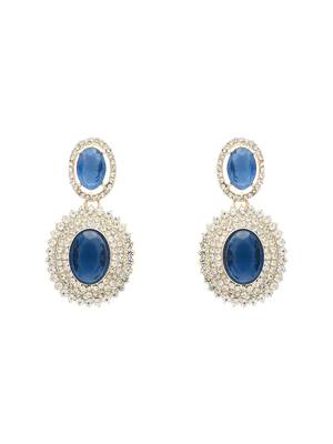 stylish design crystal diamond necklace & earrings jewellery set for women  4