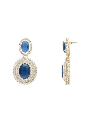 stylish design crystal diamond necklace & earrings jewellery set for women  5