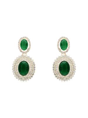 Stylish design crystal diamond necklace & earrings jewellery set for women 4