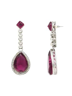 Silver plated crystal drop necklace & earring set for women 5