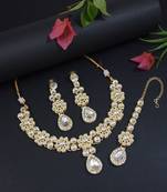 traditional kundan & stone choker necklace jewellery set 
