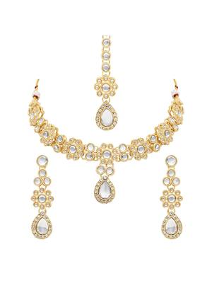 traditional kundan & stone choker necklace jewellery set  2