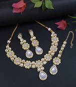 traditional kundan & stone choker necklace jewellery set 