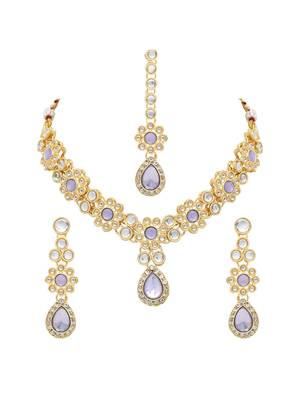 traditional kundan & stone choker necklace jewellery set  2