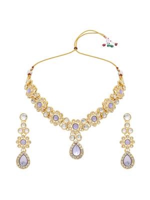 traditional kundan & stone choker necklace jewellery set  3