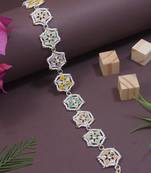 gold plated traditional floral kundan & pearl sheeshphool matha patti sheeshpatti 