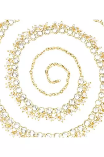 traditional kundan pearl adjustable waist chain/belly chain/kamarband for women 