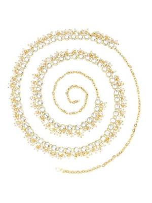 traditional kundan pearl adjustable waist chain/belly chain/kamarband for women  3