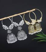 traditional afghani stylish fancy design jhumka earrings combo for women