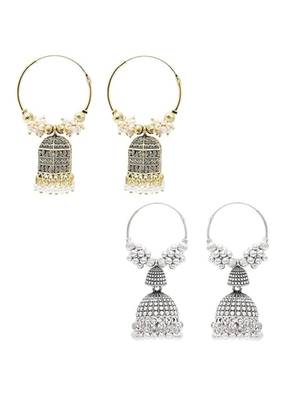 traditional afghani stylish fancy design jhumka earrings combo for women 2
