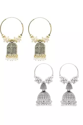 traditional afghani stylish fancy design jhumka earrings combo for women