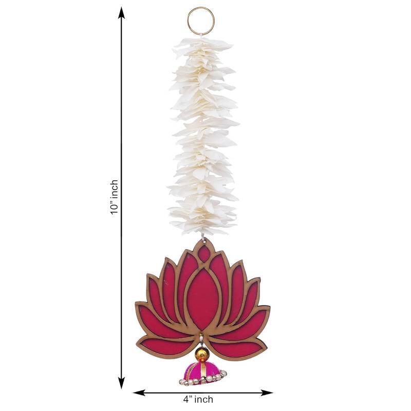 Yellow Lotus with White Gajra Flower Wall Hanging |Lotus Back Drop Hanging