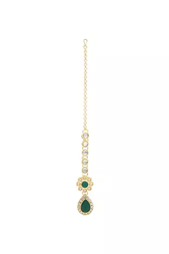 traditional kundan & stone choker necklace with earrings & maang tikka jewellery set 
