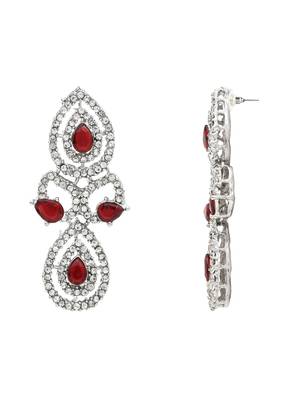 rose gold plated stylish design crystal diamond necklace & earrings jewellery set  6