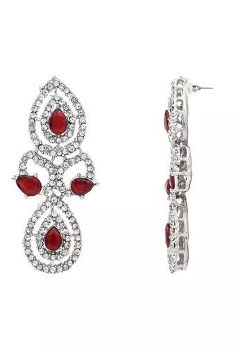 rose gold plated stylish design crystal diamond necklace & earrings jewellery set 