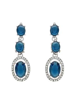 silver plated stylish design crystal diamond necklace jewellery set  6