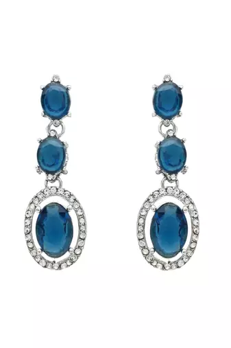 silver plated stylish design crystal diamond necklace jewellery set 
