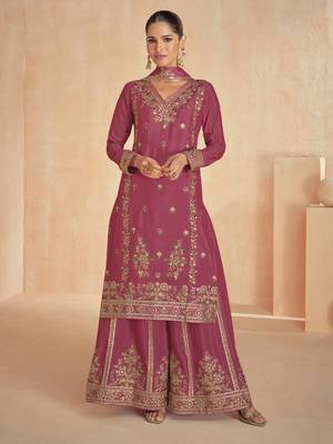 Gajri embroidered & sequins work georgette readymade plazzo stitched 1