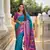 Sea green art silk ikkat and patola weaving concept saree & contrast blouse