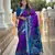 Violet art silk ikkat and patola weaving concept saree with contrast blouse