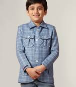 Blue tweed checkecd jacket