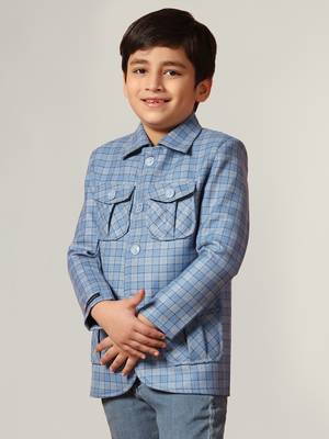 Blue tweed checkecd jacket 2