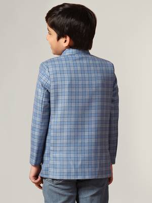 Blue tweed checkecd jacket 3