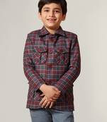 Purple tweed checked jacket