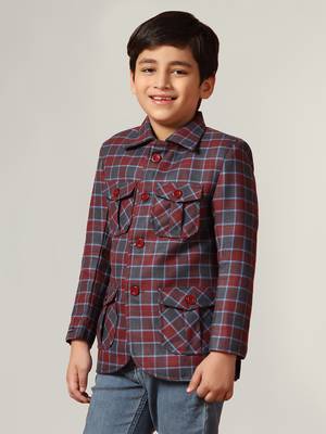 Purple tweed checked jacket 2