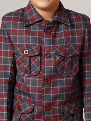 Purple tweed checked jacket 4