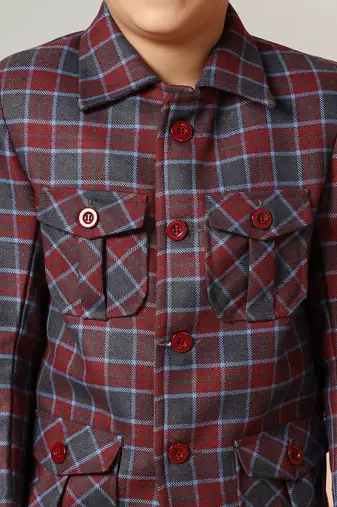 Purple tweed checked jacket