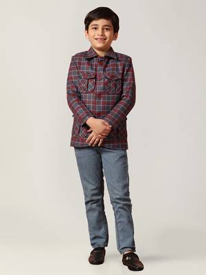 Purple tweed checked jacket 5