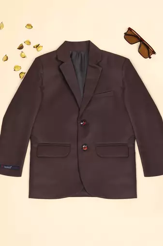 Coffee brown boys blazer suit