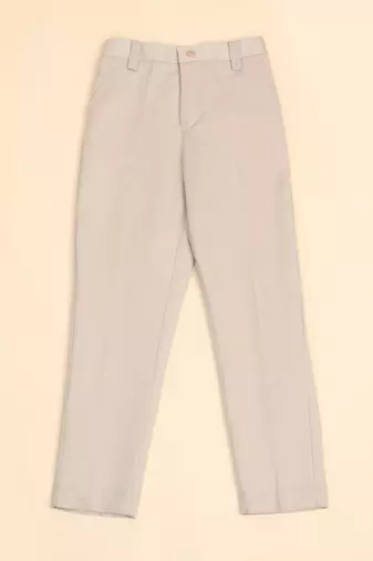 Beige boys bandhgala blazer suit