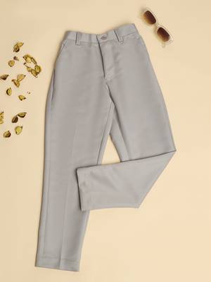 Grey kids cotton trousers 1