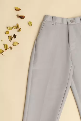 Grey kids cotton trousers