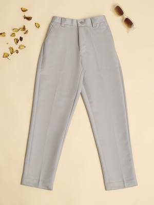 Grey kids cotton trousers 5