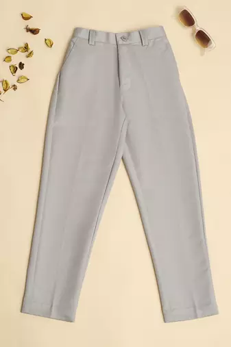 Grey kids cotton trousers
