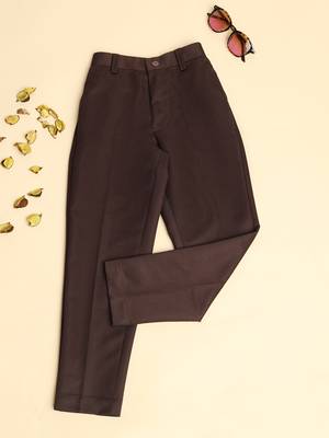 Brown kids cotton trousers 1