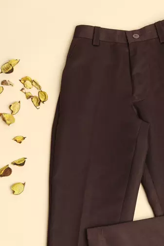 Brown kids cotton trousers