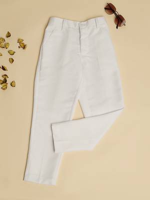 White kids cotton trousers 1