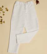 White kids cotton trousers